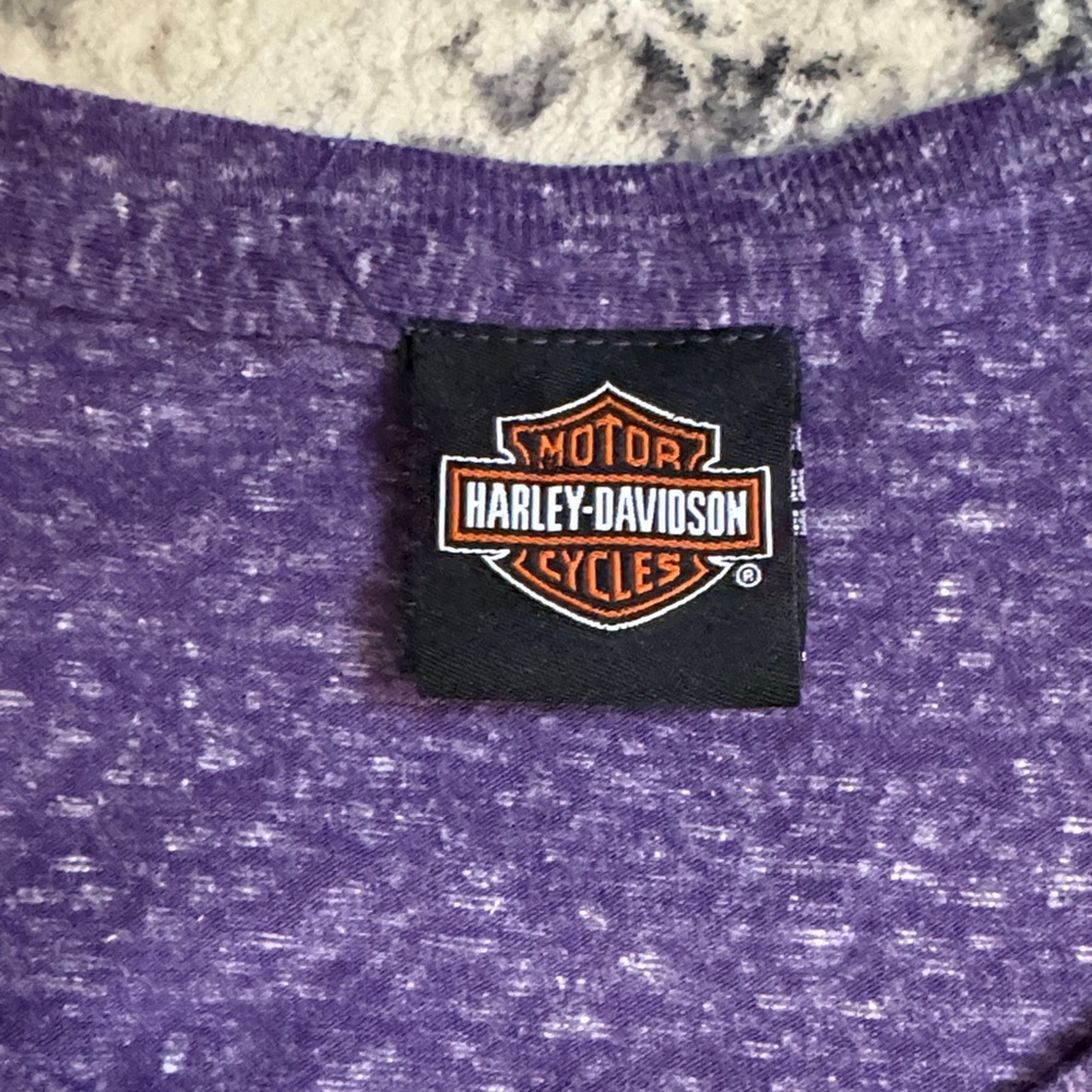 Harley-Davidson Violet Tee with Pink Script - Picture 3 of 5